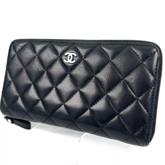 💎✨BEAUTIFUL✨💎Authentic CHANEL Matelasse Long Wallet Zip Around Black - Picture 3 of 11